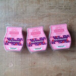 Scentsy PINK POINSETTIA Wax Bar Christmas Holiday 3.2fl oz each Lot‎ of 3